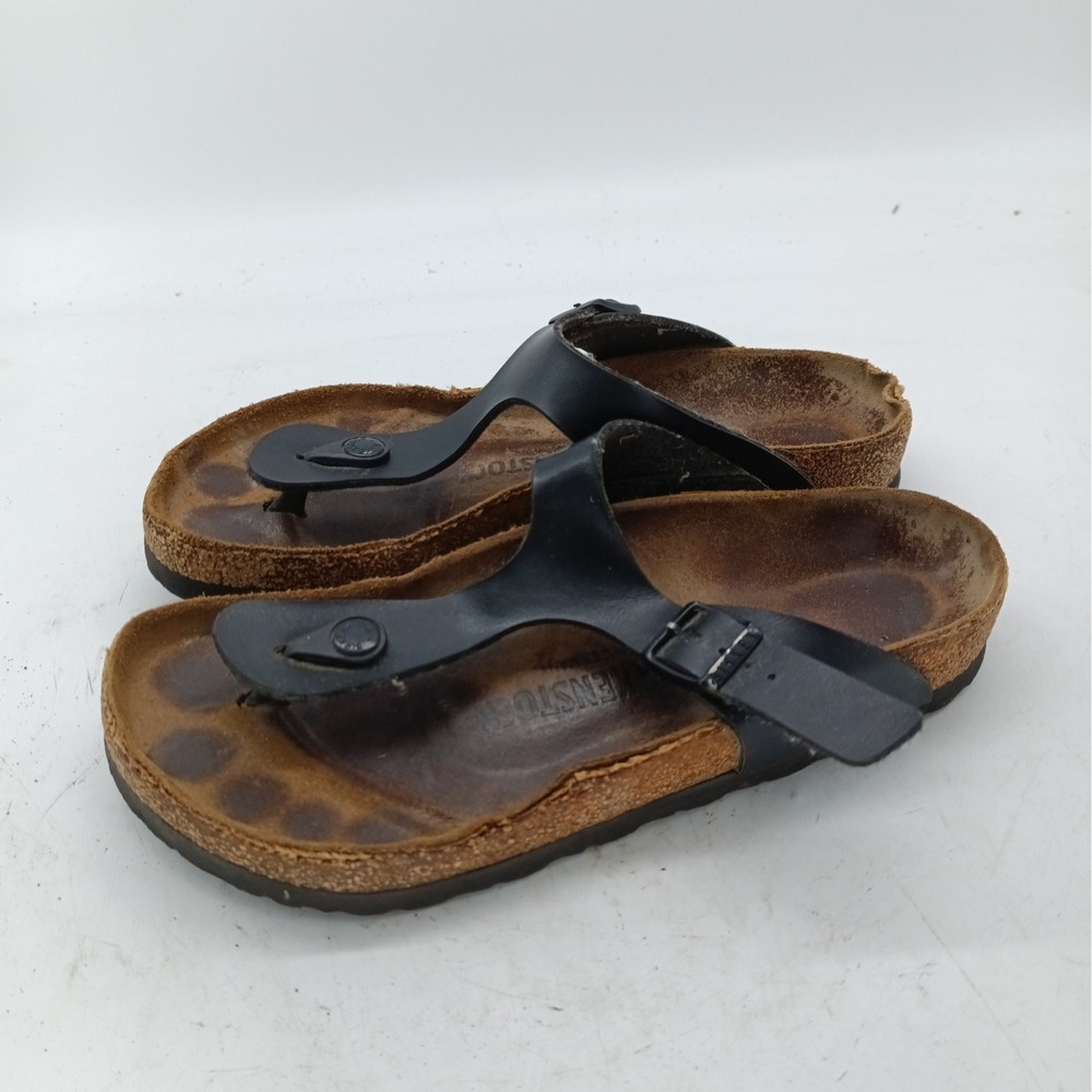 Birkenstock Gizeh Black Thong Sandals Women 38 L7 M5 Comfort Cork Shoes BI3